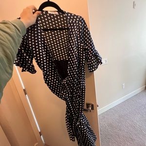 Polka dot navy blue dress